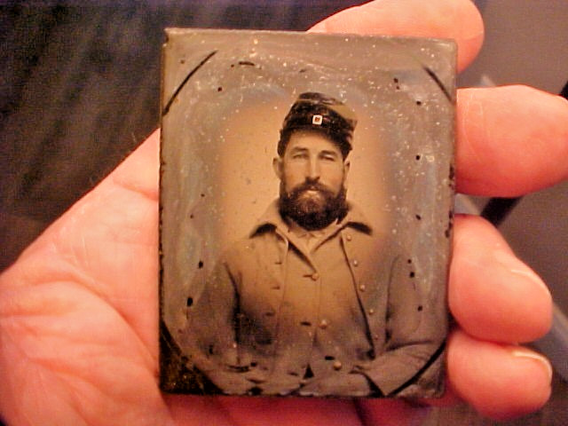 Civil War Soldier Ambrotype Photograph on Glass IDed w/Full Case 1/9 Plate Nice!