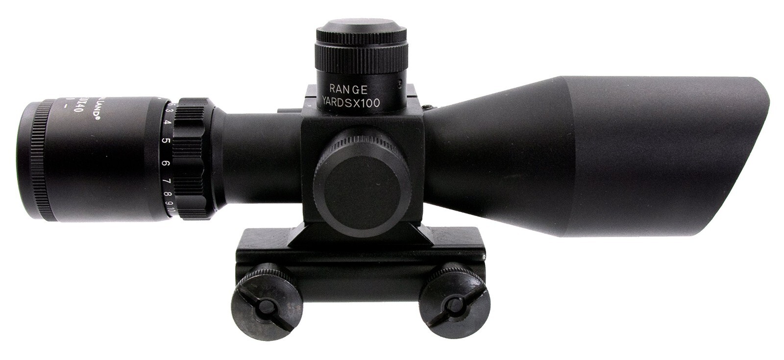 2.5-10x40 Rifle Scope Illuminated Red & Green Mil-dot Reticle Rail Mount
