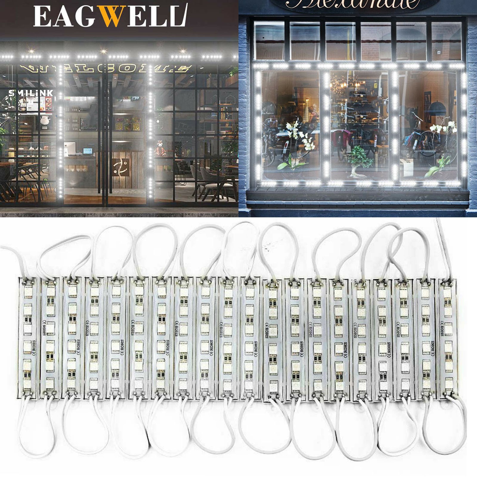 Super Bright IP65 Waterproof 5054 SMD 6 LEDs Module Light Sign Strip Lamp DC 12V