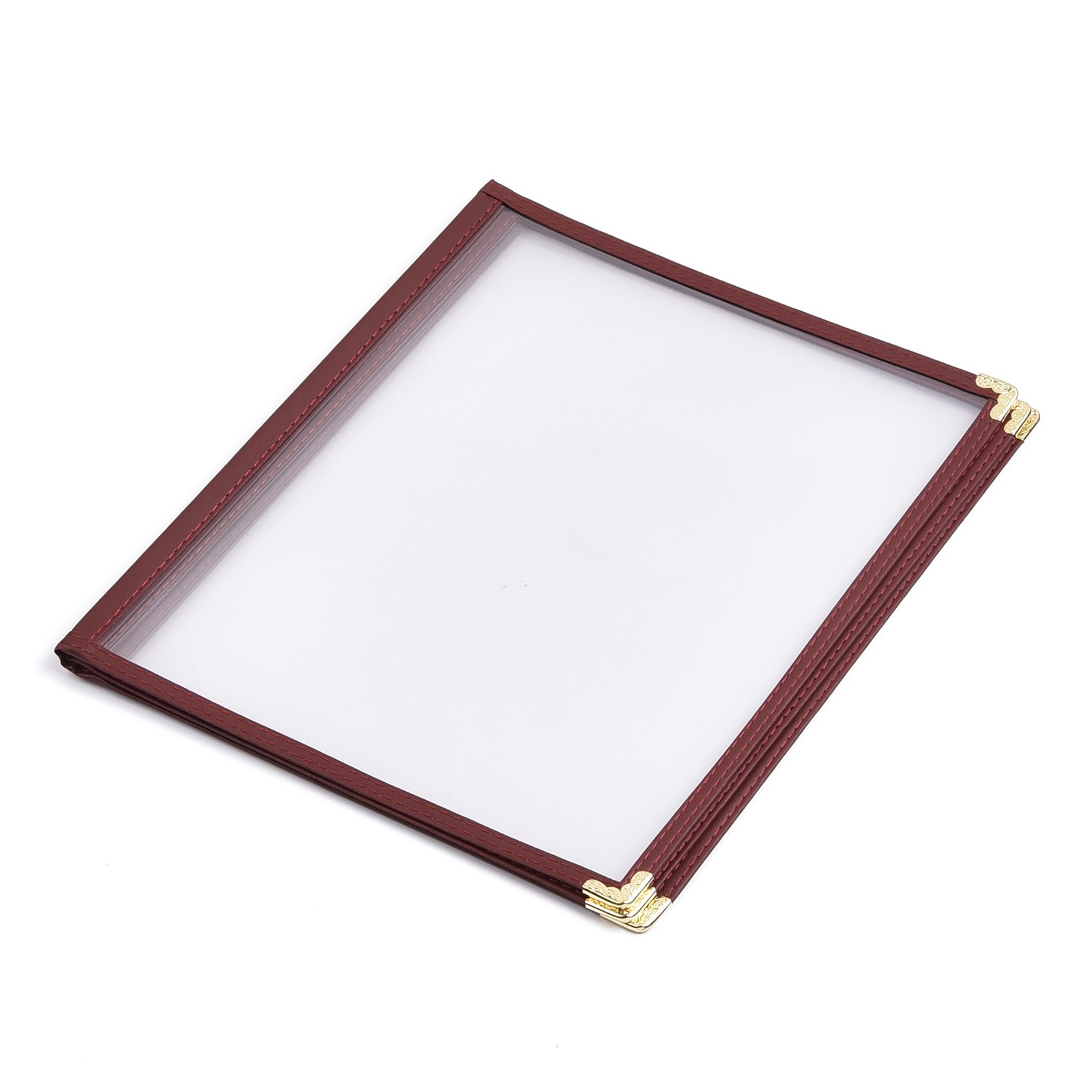 WeChef 60 Pack Restaurant Menu Covers Burgundy 8.5x11" Book Style 3 Pages 6 View