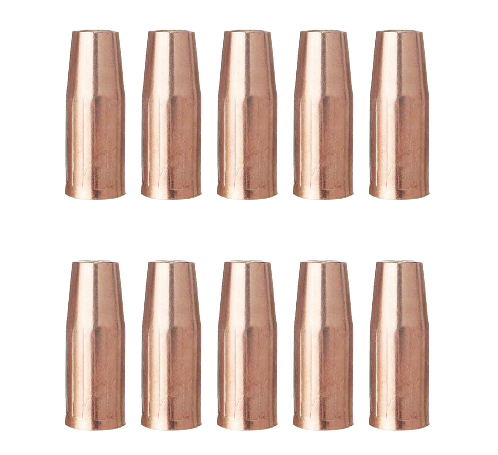 10-pk 21-50 Nozzle 1/2" for Lincoln Magnum 100L and Tweco Mini/#1 MIG Gun