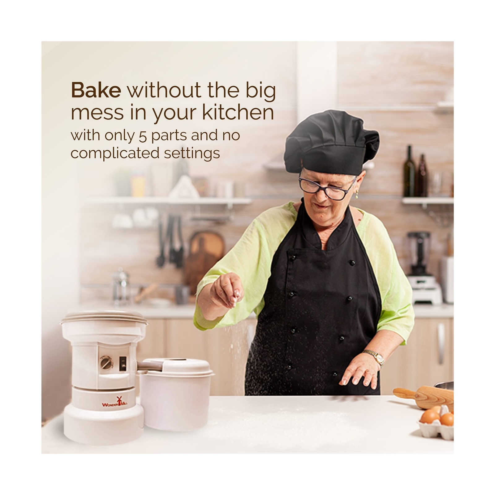 Powerful High Speed Electric Grain Mill Grinder for Healthy Gluten-Free Flour...