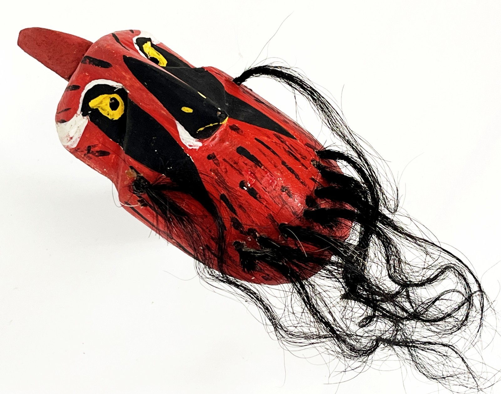 MAYO PASCOLA YAQUI FOLK ART ETHNOGRAPHIC CARVED WOOD OWL BIRD DANCE MASK SONORA