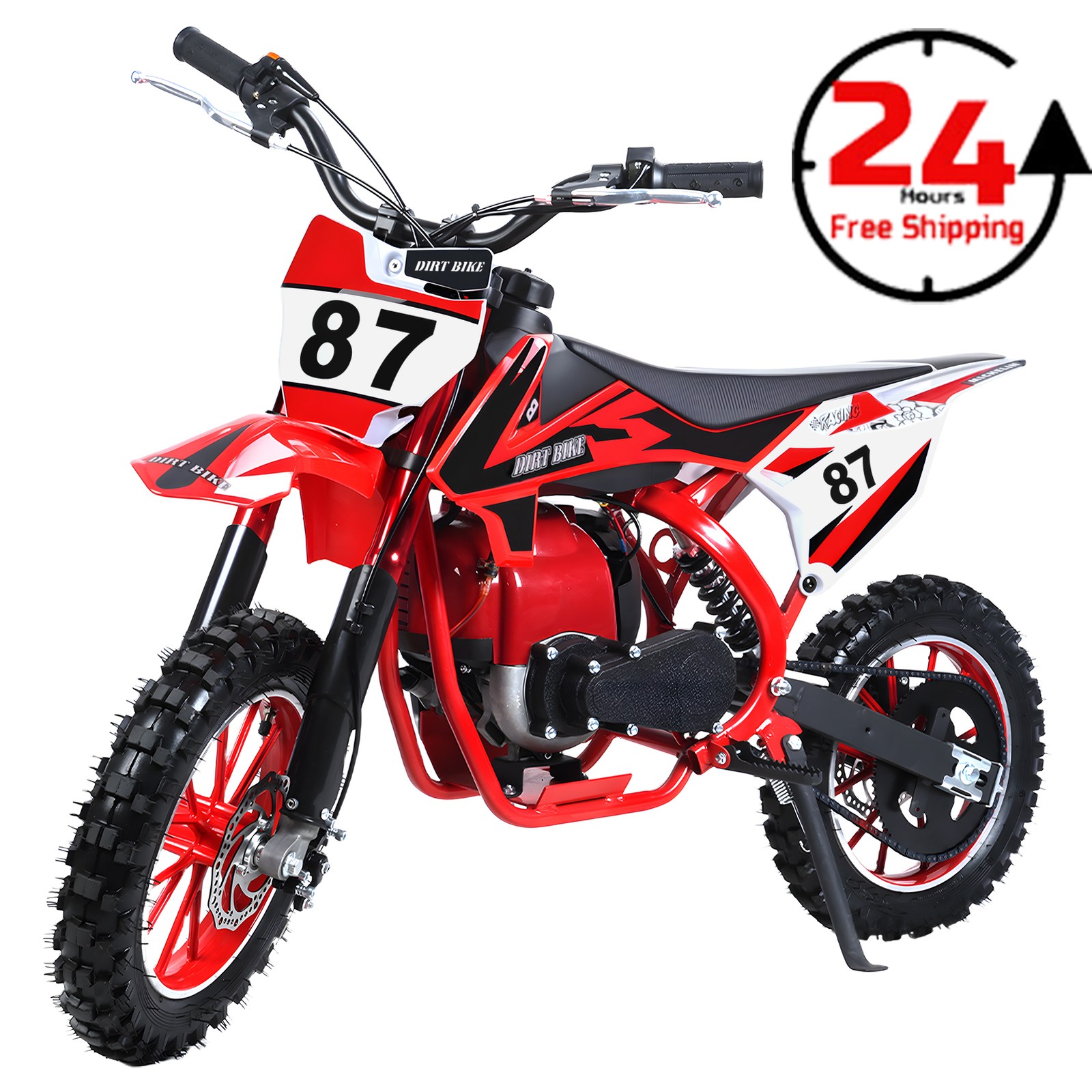 49cc Mini Dirt Bike Motocross Gas Powered 4 Stroke Kids Pit Bike 10" Wheels