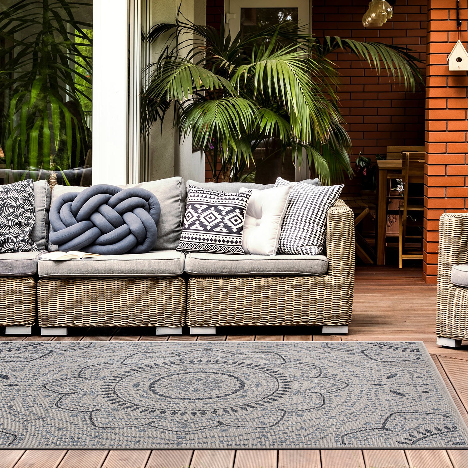 Rugshop Outdoor Rug Portia Oriental Medallion Indoor/Outdoor Area Rug Patio Rugs