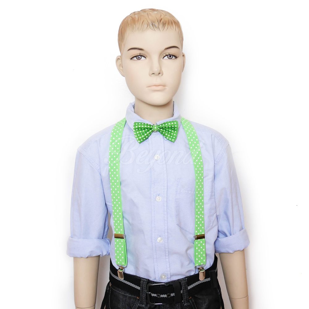 Children Kids Boys Girls Suspender & Bowtie Matching Colors Set NEW