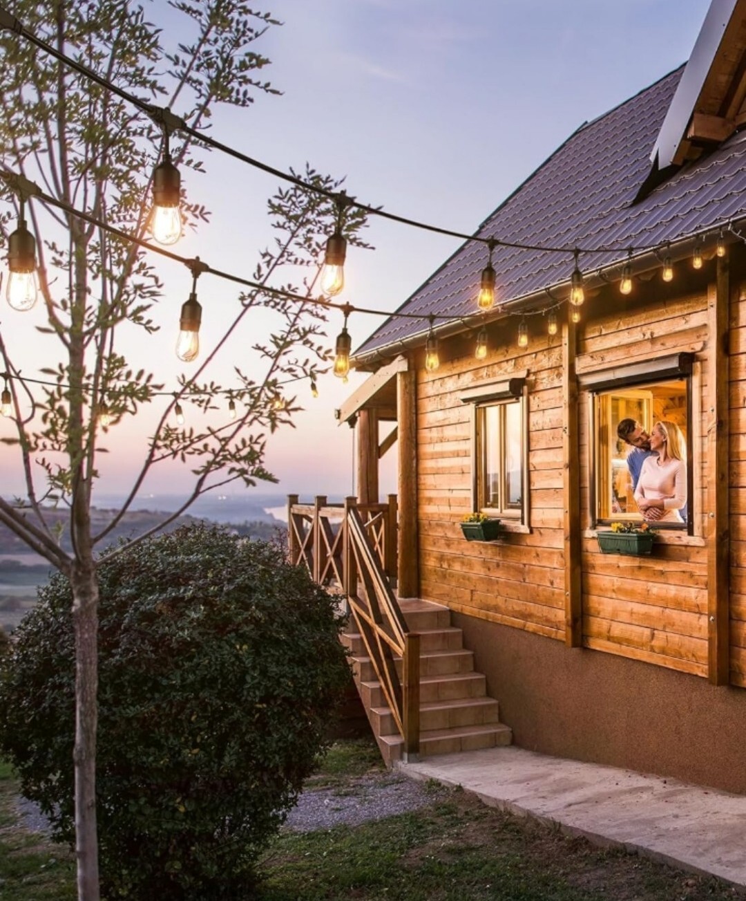 48FT LED Outdoor String Lights Shatterproof Bulbs Commercial Patio Party Garden