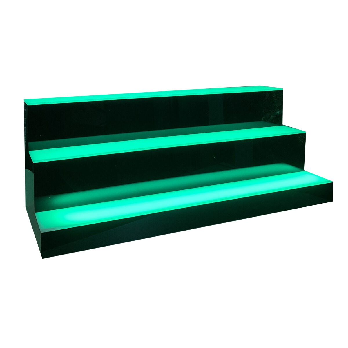 3 Step LED Lighted Glowing Liquor Bottle Display Shelf Home Back Bar Rack 39"