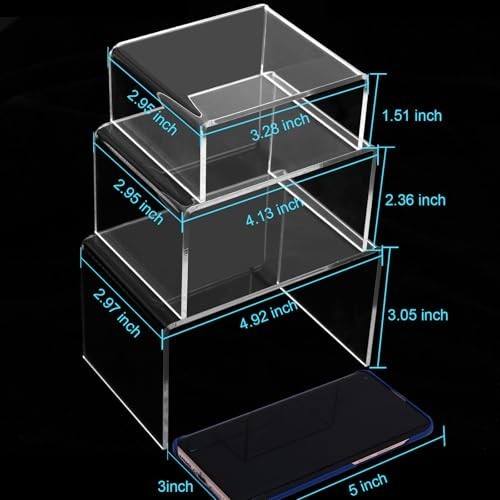 6 Pcs Acrylic Risers for Display, Acrylic Display Riser, Clear Display Stands fo