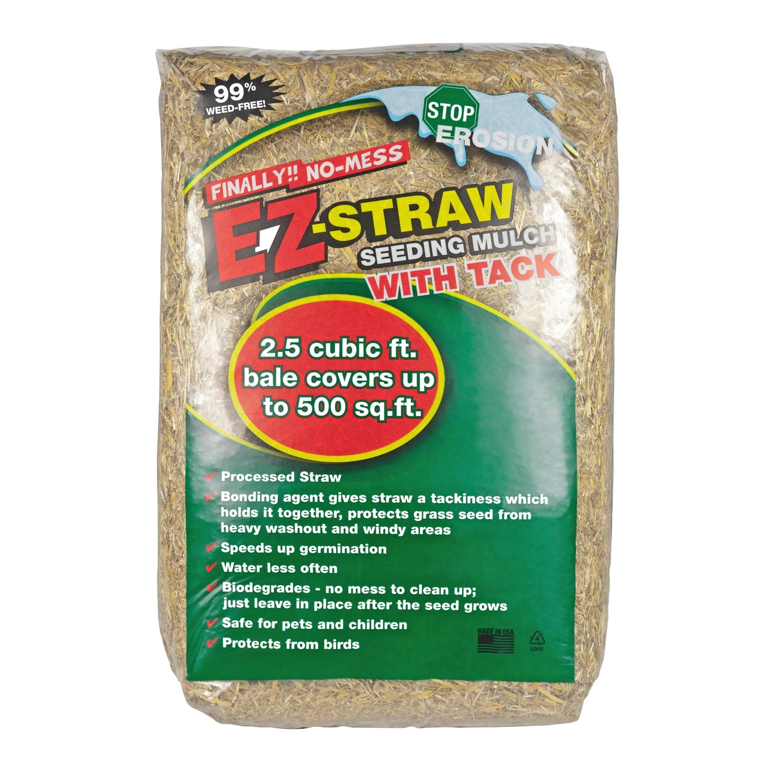 EZ Straw Seeding Mulch with Tack, 2.5 Cubic Feet (Pack of 1)