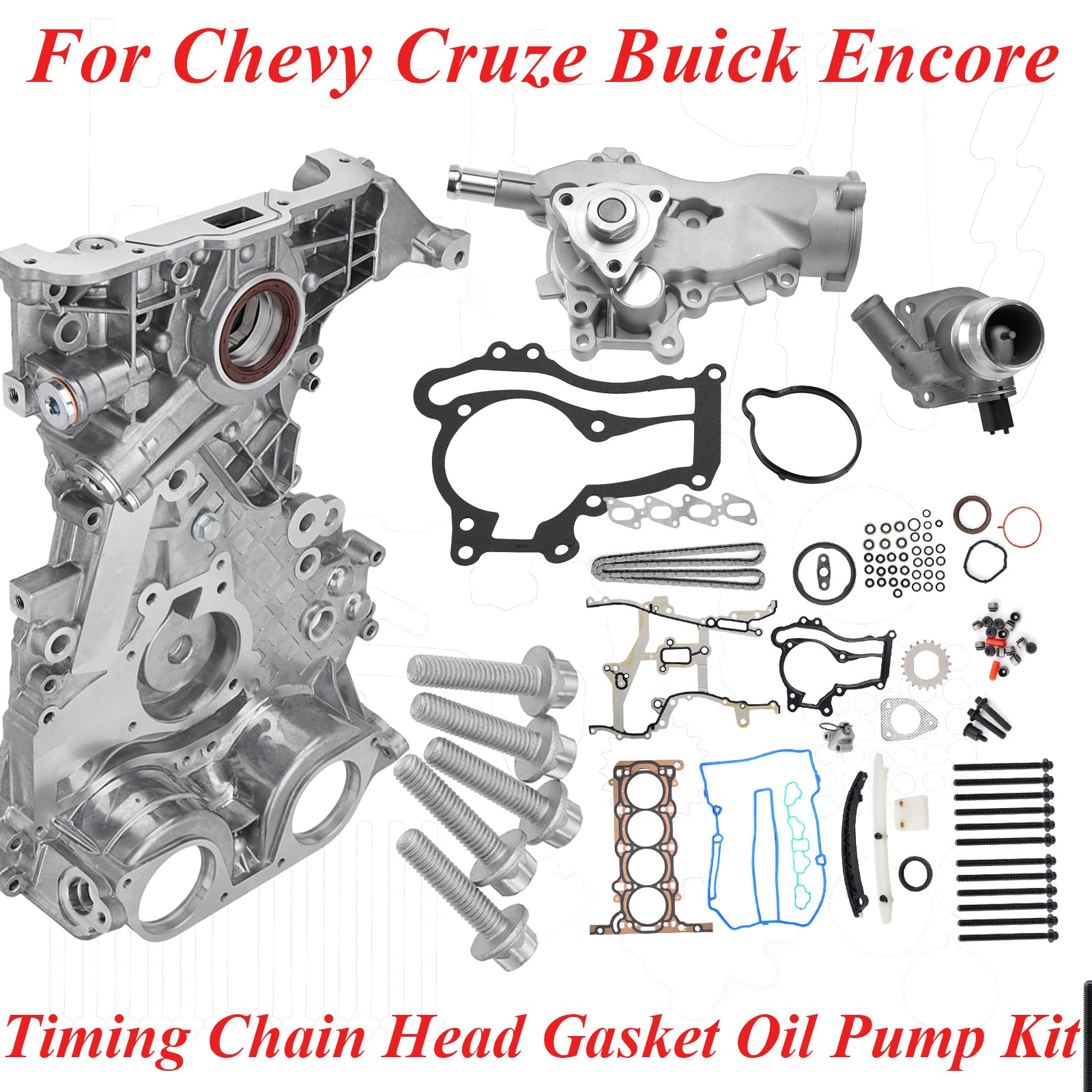 Timing Chain Head Gasket Oil Pump Kit for 2011-2016 Chevy Sonic Cruze Buick 1.4L