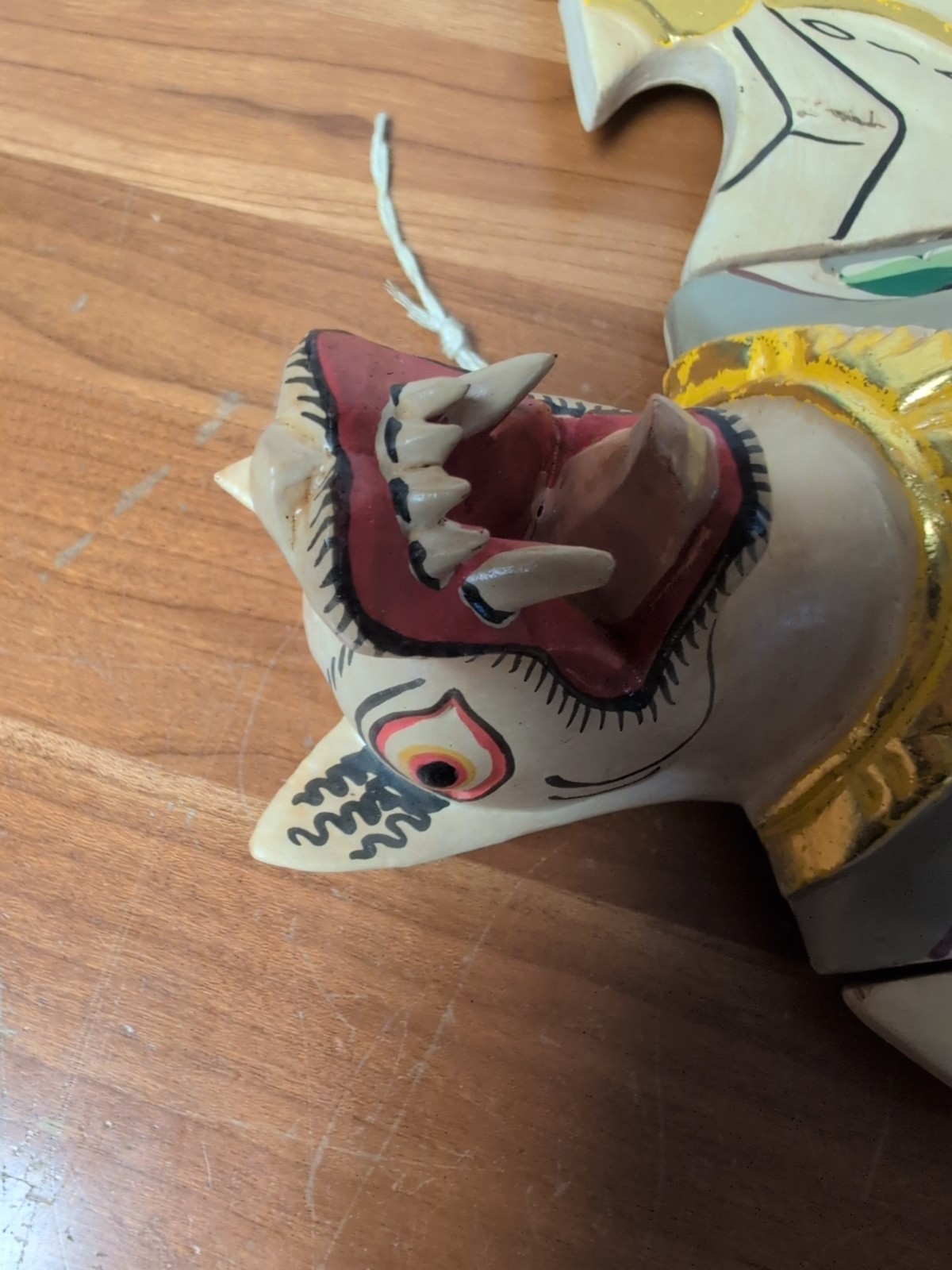 Vintage Flying Bat Mobile Balinese Spirit Chaser Hand Carved Wood Folk Art 18"