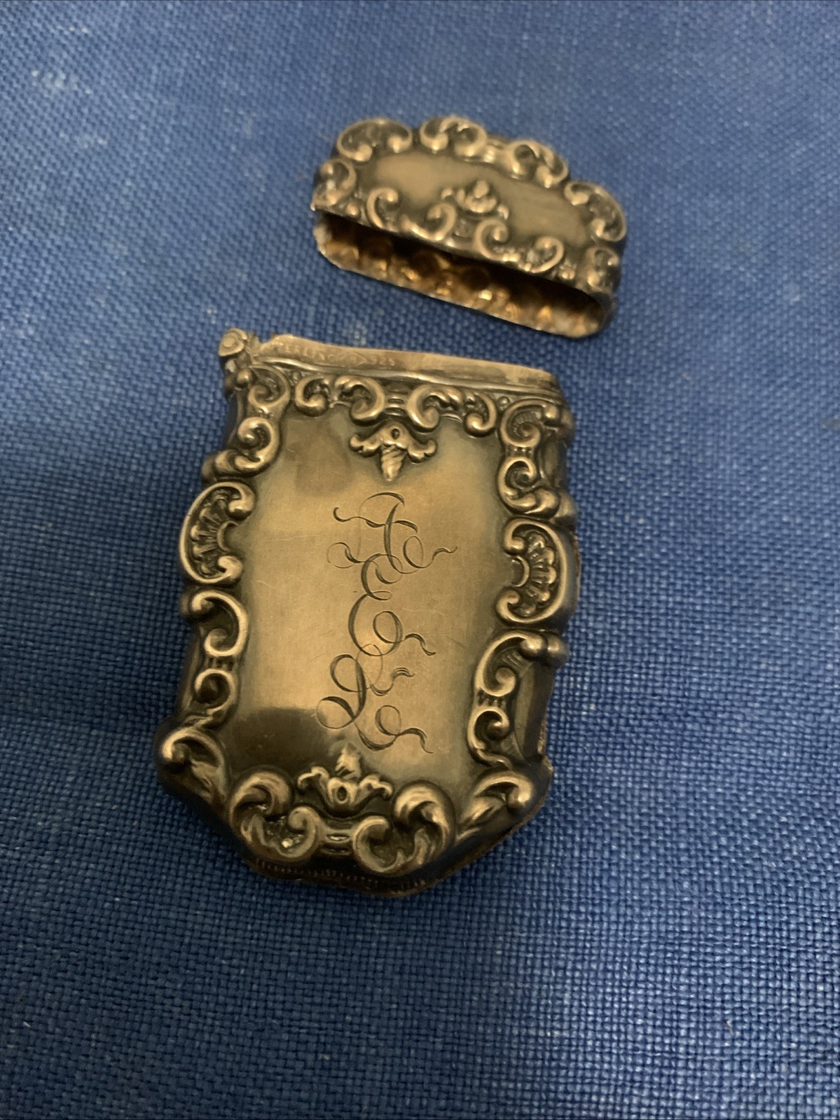 Antique Sterling Silver Match Safe Vesta Case Art Nouveau Circa 1900