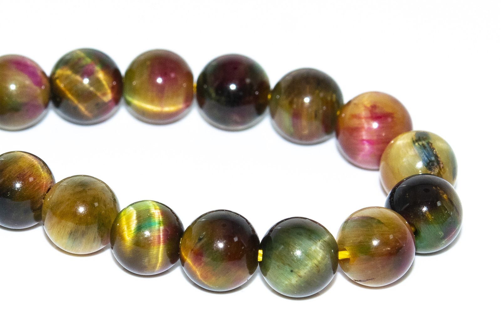 Cat Eye Multicolor Tiger Eye Beads Grade AAA Round Loose Beads 6/8/10/12MM