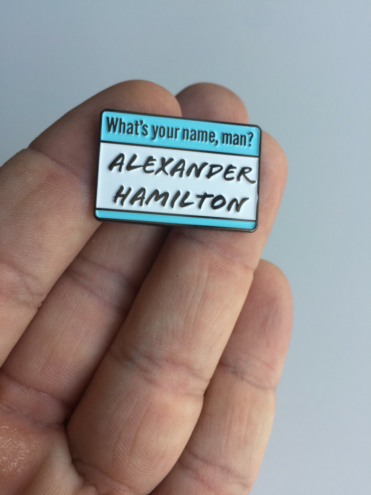 Alexander Hamilton Musical Musical Enamel Pin Brass Alexander what's my name