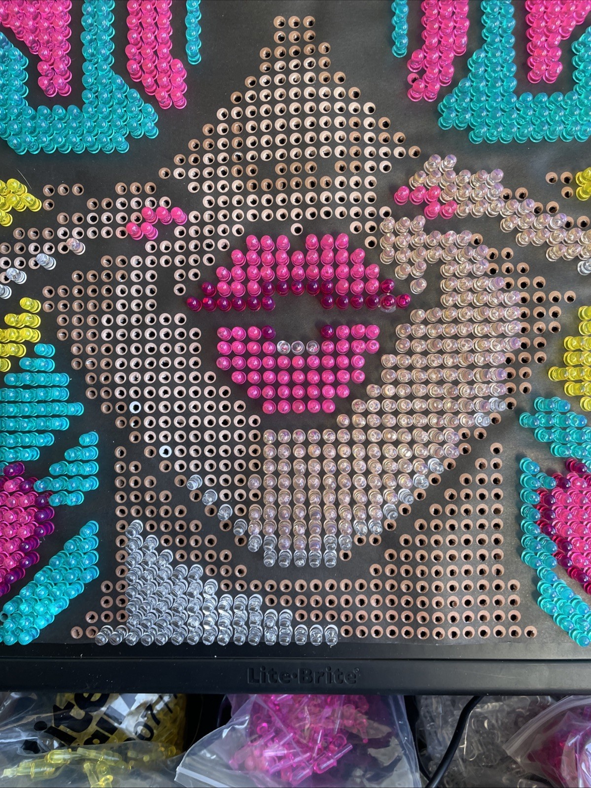 Lite-Brite 🌟Wall Art POP Wow - 16" x 16" Screen, 6,000 Mini Pegs, 3 HD Designs