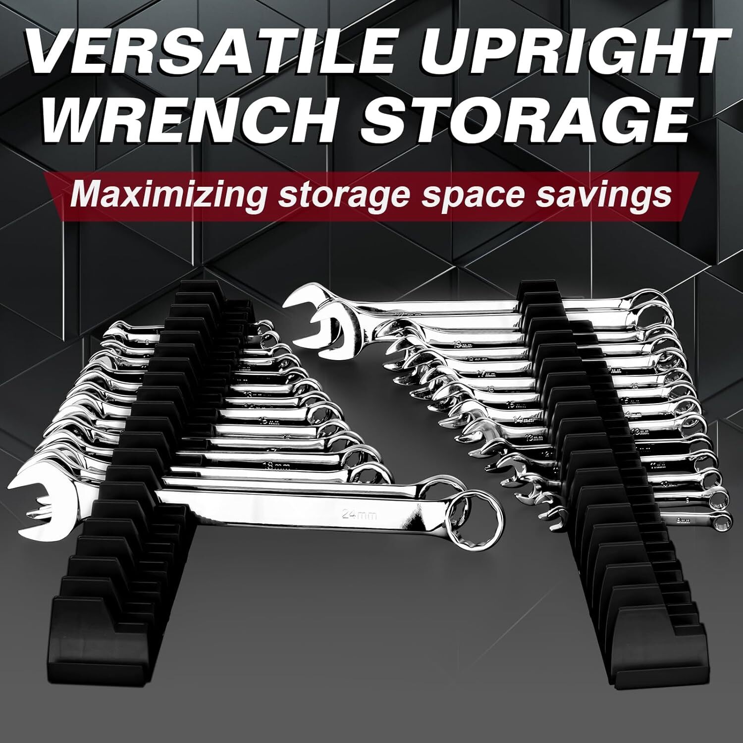 40X Magnetic Modular Wrench Organizer Compact Tool Storage Slots hold Tools SAE