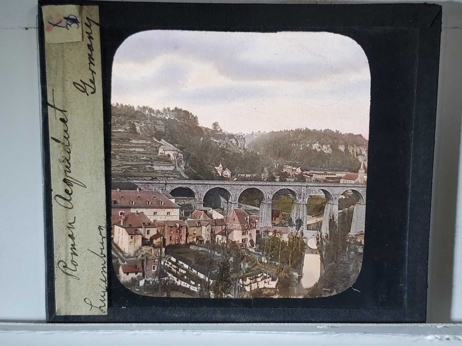 Roman Aqueduct, Luxembourg, Germany, Magic Lantern Glass Slide