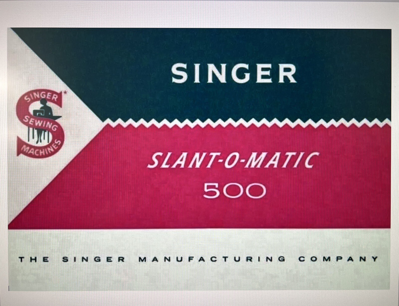 Large Deluxe-Edition Instructions Manual Singer 500 500A Sewing Machine COLOR