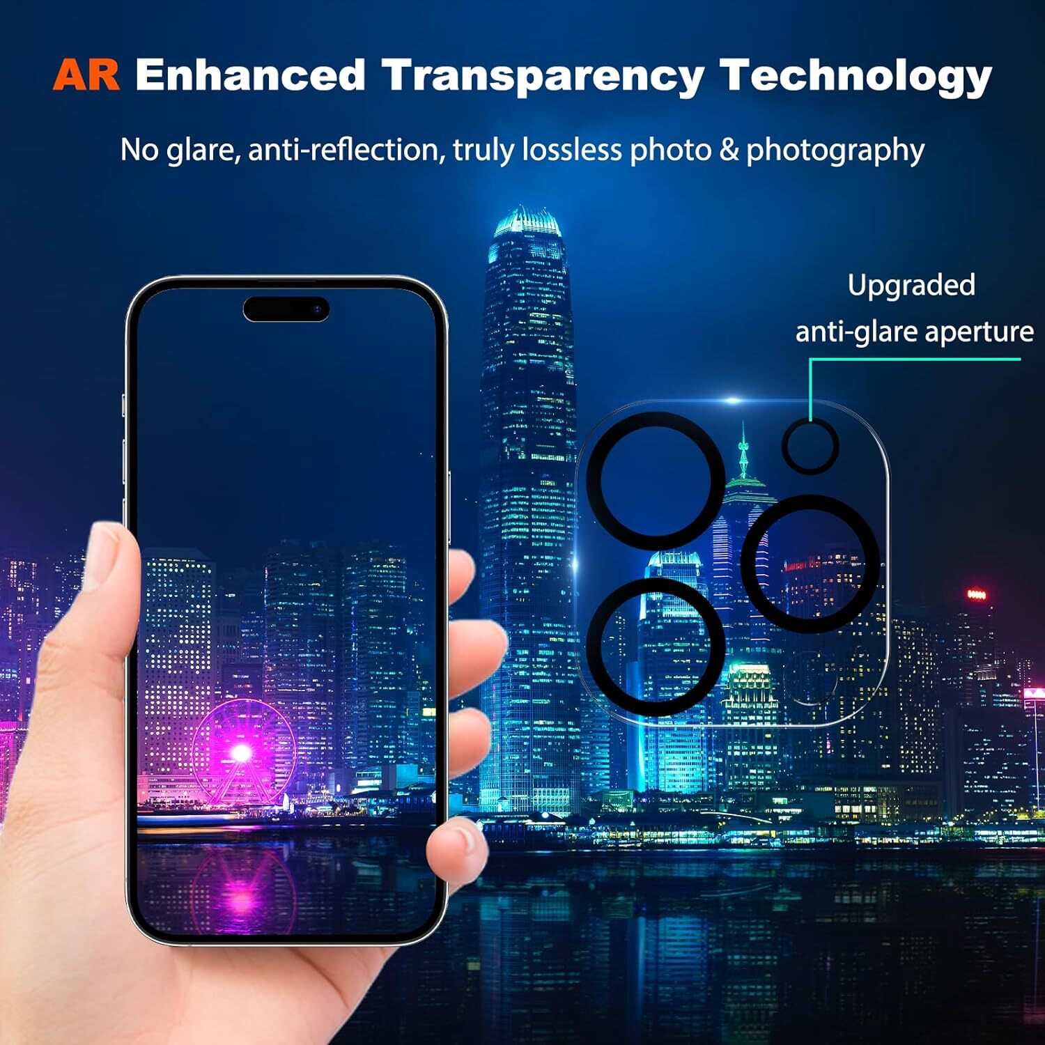 For iPhone 15 14 13 12 11 Pro Max Tempered Glass Screen Camera Lens Protector