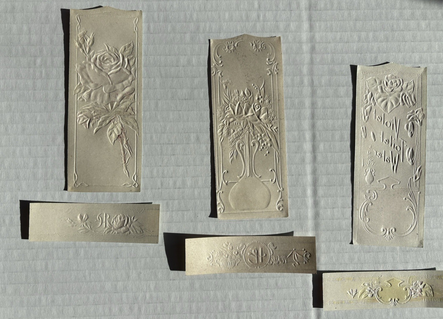 LOT of 8 Antique Perfume Beauty Labels Phil Eisemann Rose Toilet Water Violet