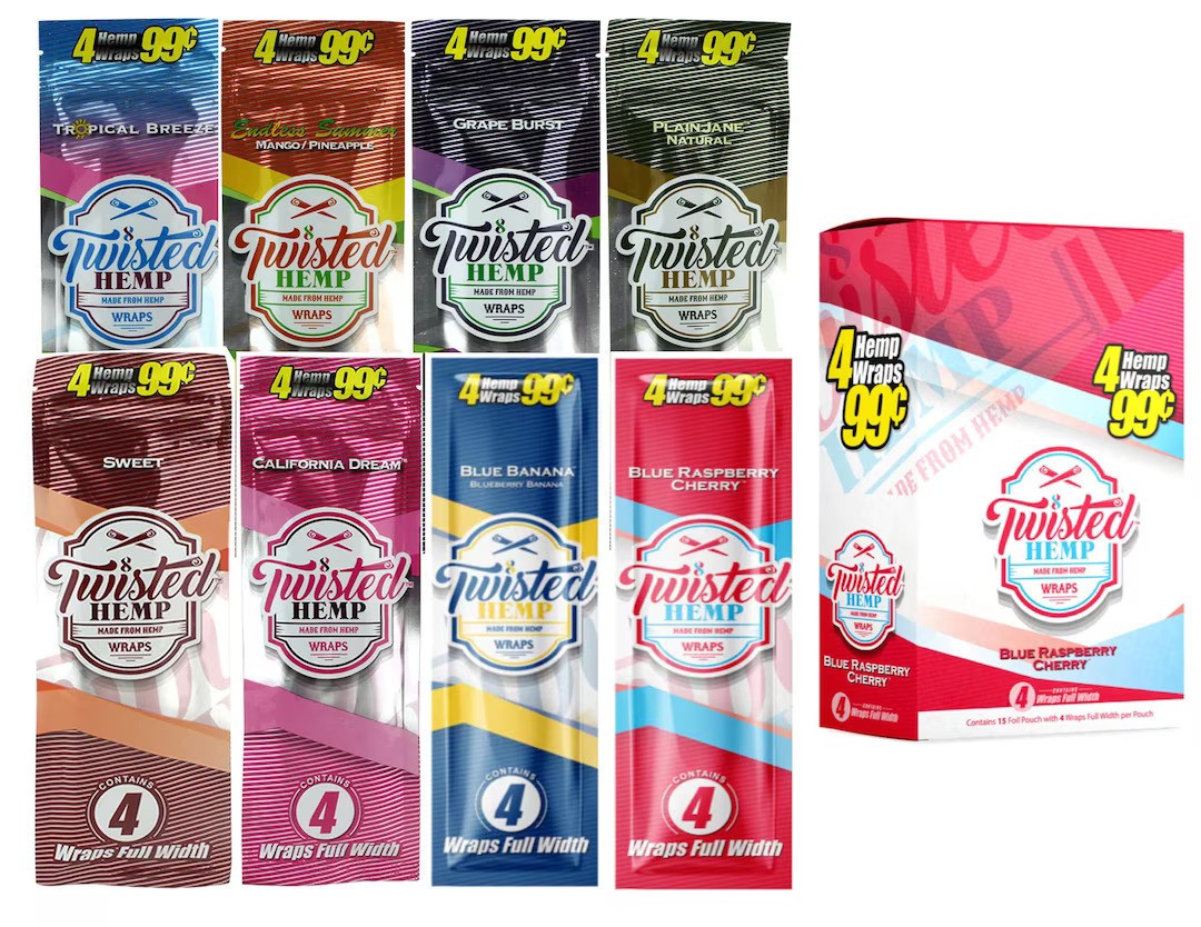 Twisted Wrap/All Flavors/15 Packs of 4 Rolling Wraps