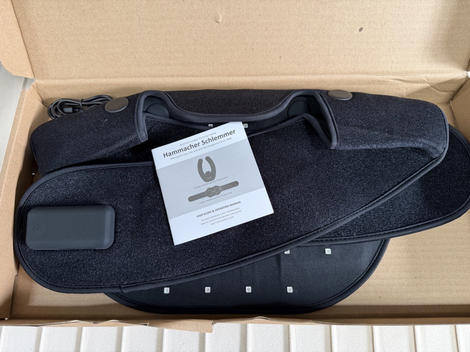 New Hammacher Schlemmer Neck and Shoulder Vibration and LED Therapy Wrap