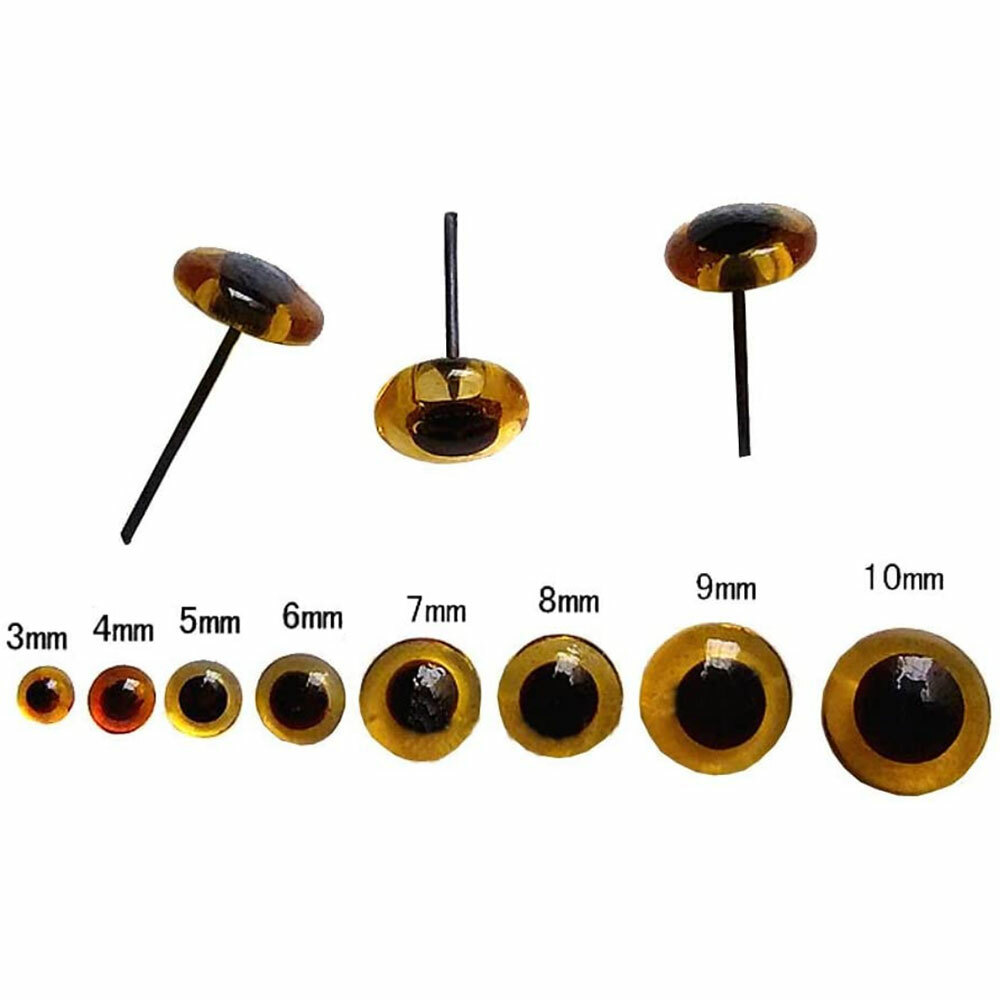 100Pack Amber Glass Eyes Kits For Needle Felting Bears Dolls Decoys Sewing NEW