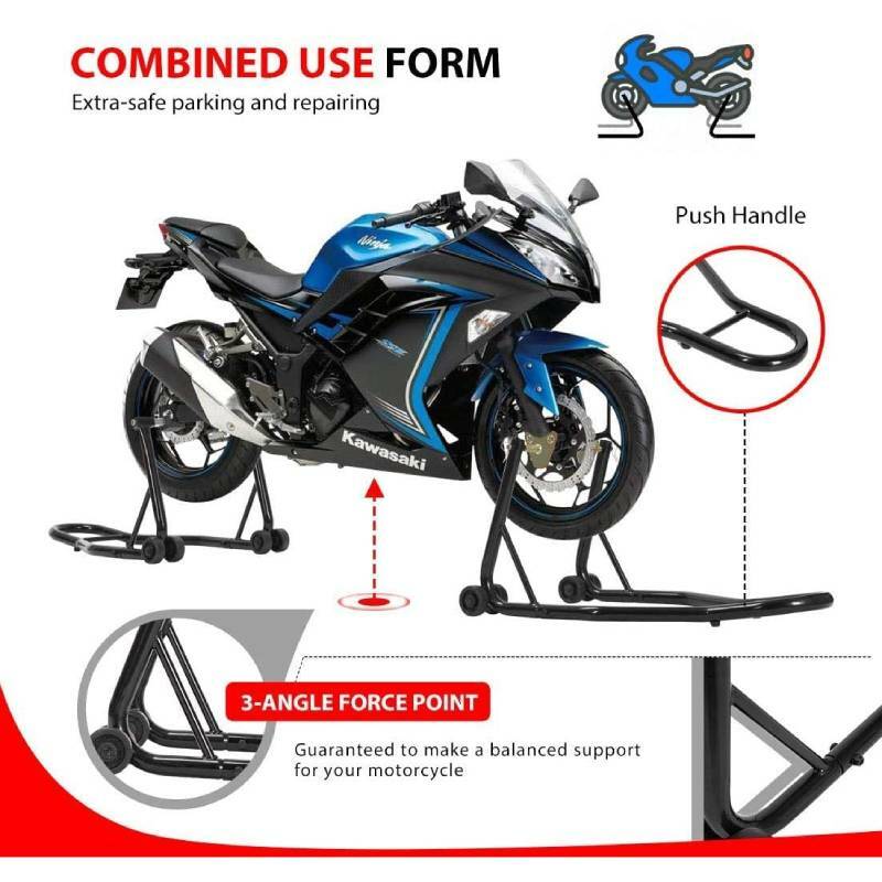 Motorcycle Bike Stand Front Rear Wheels Lift Forklift Spoolift Paddock Swingarm