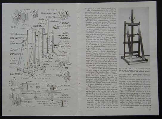 Easel French Style How-To build PLANS adjustable 4' Sturdy Hardwood Frame