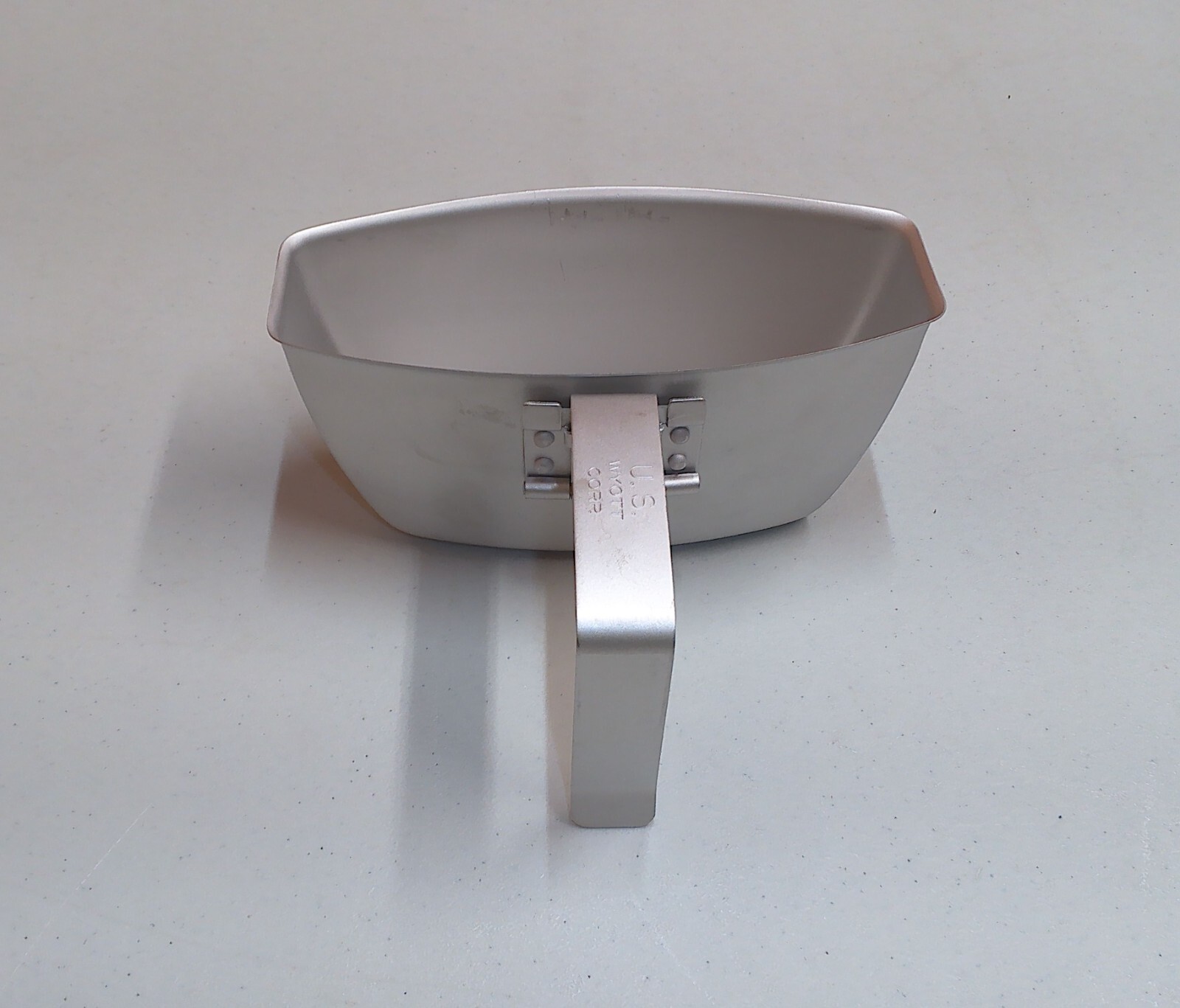 Vintage Vietnam Era 1972 USGI WYOTT Stainless Steel Arctic Canteen Cup w/ Handle