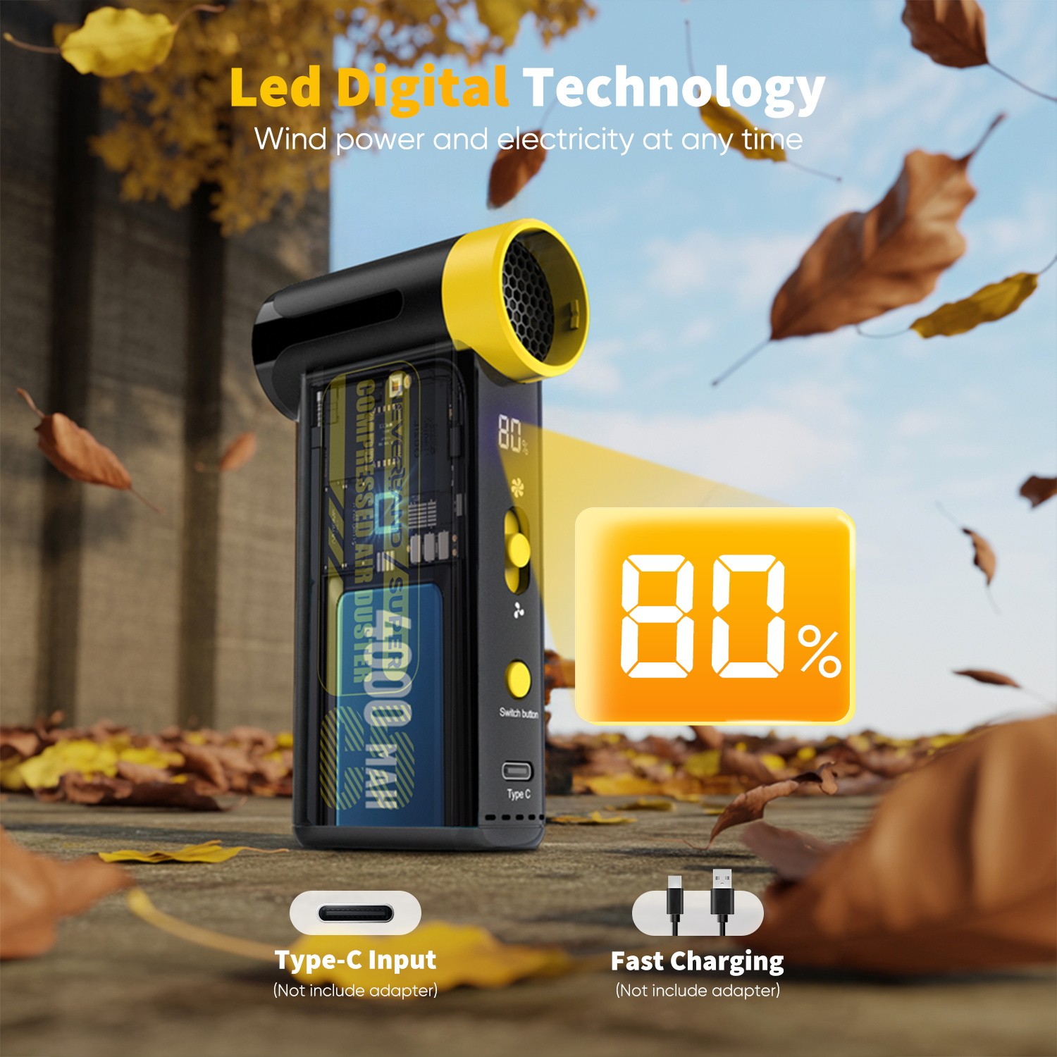 240,000 RPM Cordless Air Duster Rechargeable Air Blower for PC & Car Cleaning US