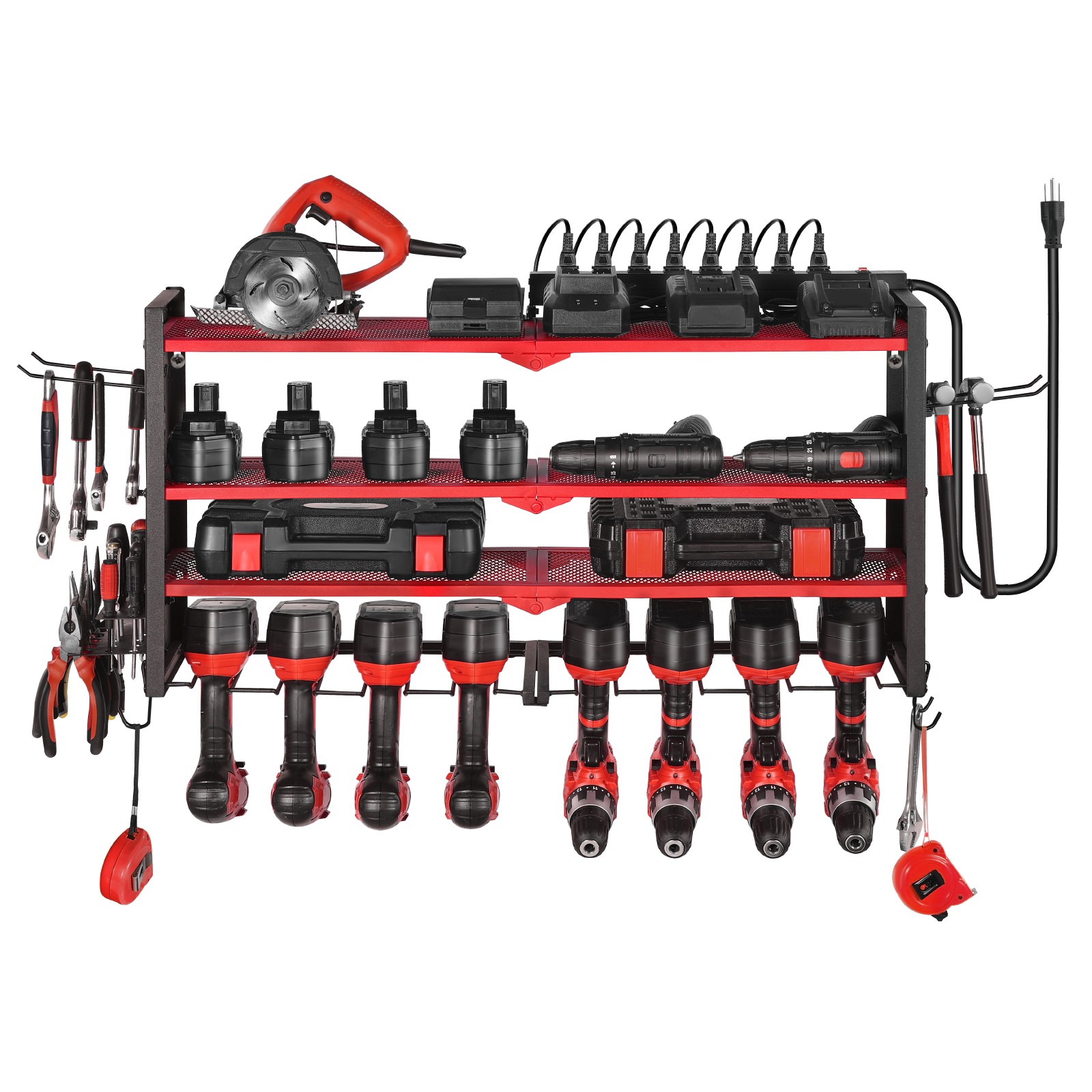 Uimoso 4-Layer Power Tool Organizer with Charging Station and Drill Storage