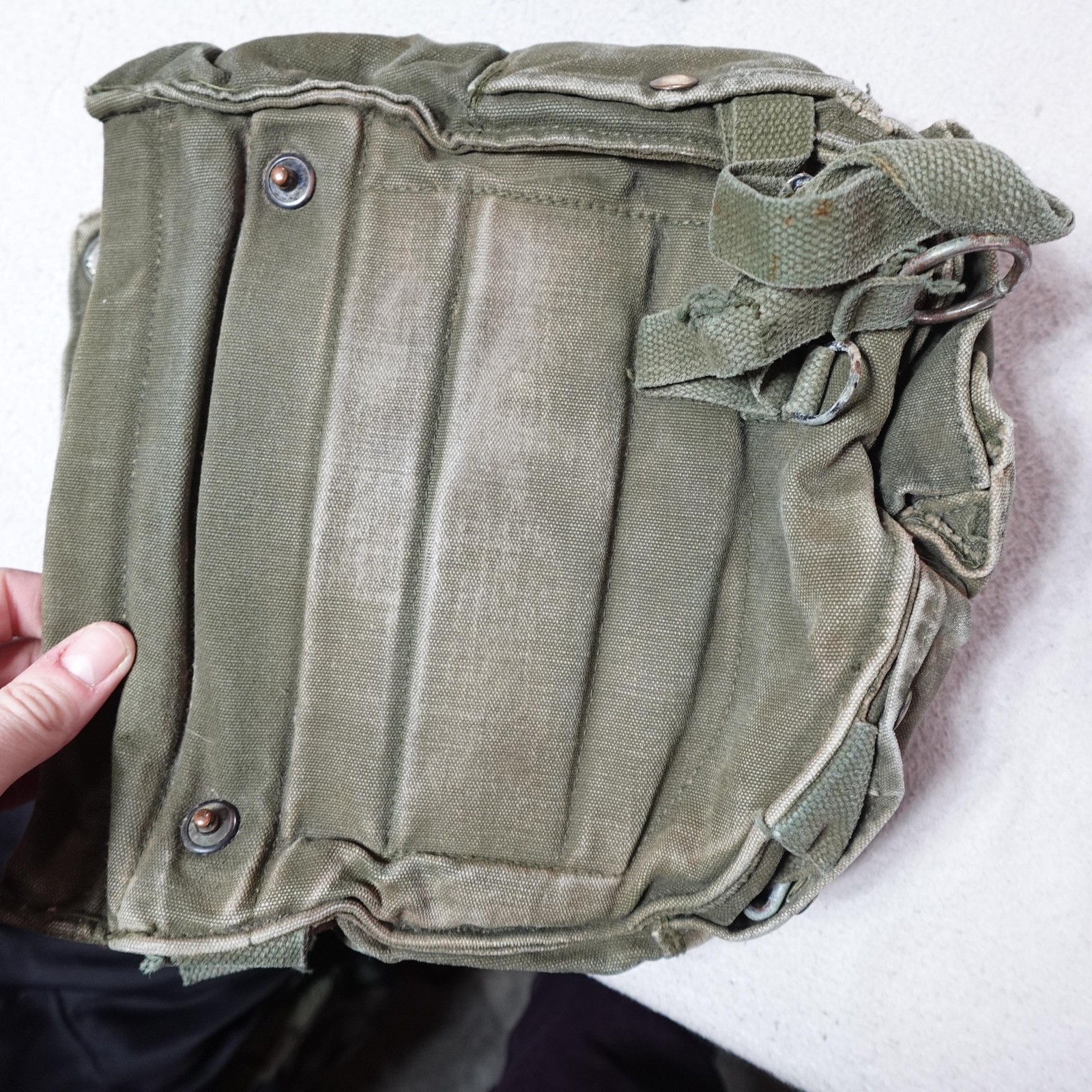 Vintage Military M-17 Field Bag Pouch Canvas OD Green Small Carry Case Gear