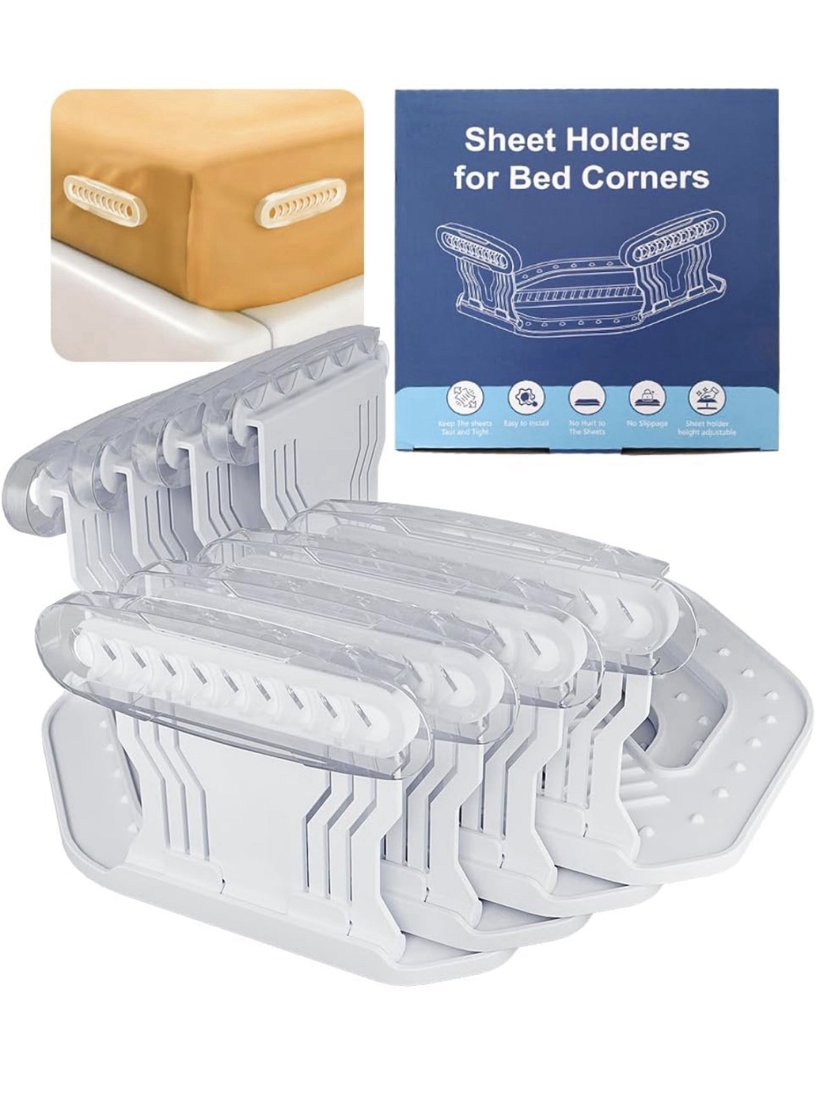 Sheet Holders for Bed Corners Fasteners Keep Sheets Secure Fitted Sheet Holders