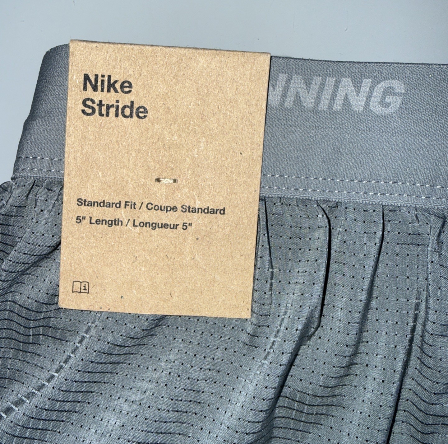 New Men’s M Nike Stride Running Lined 5” Inseam Dri-Fit Gray Workout Gym Shorts
