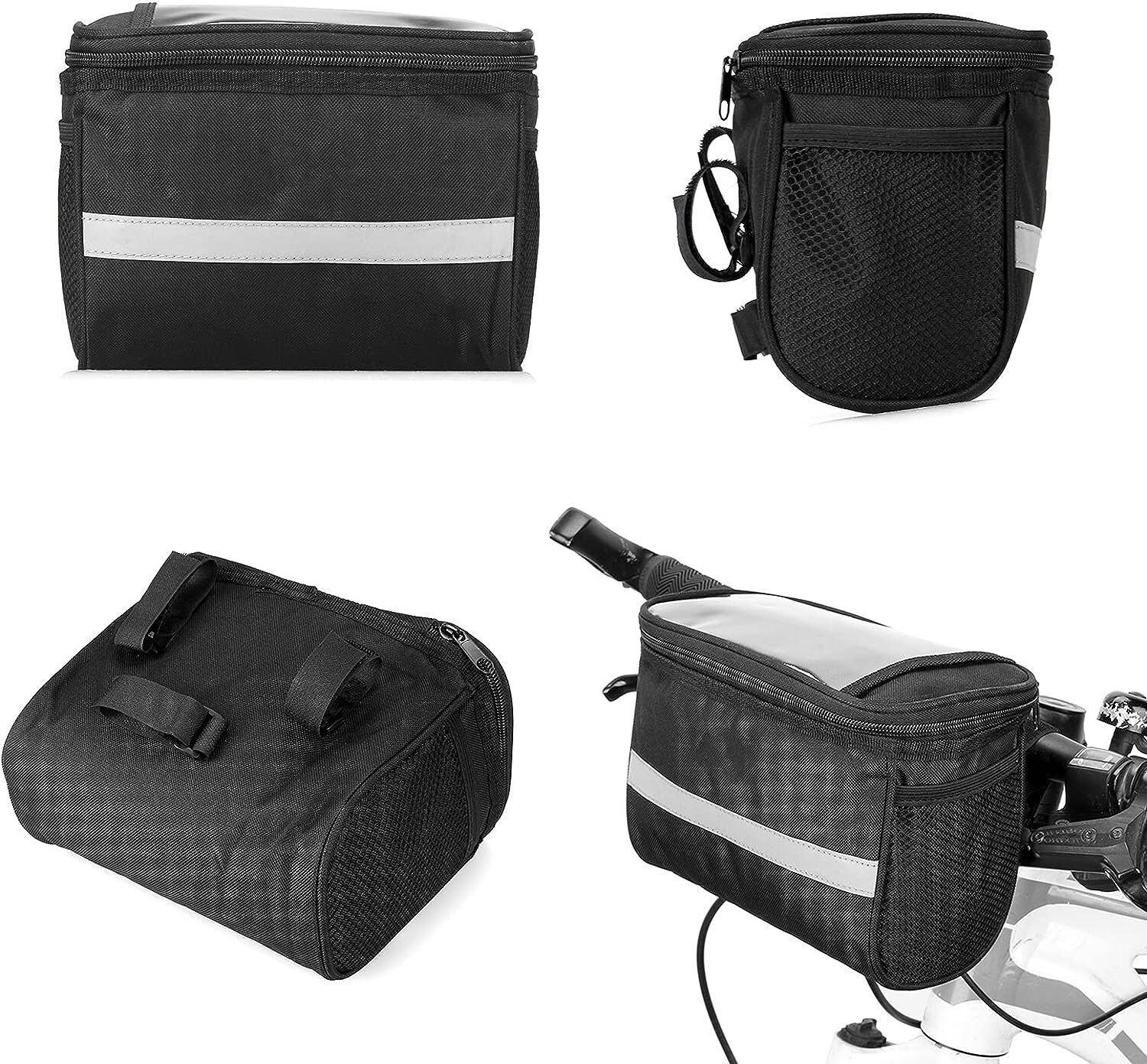 Collapsible Bike Basket Multi-Purpose Detachable Bike Handlebar Bag Front Basket