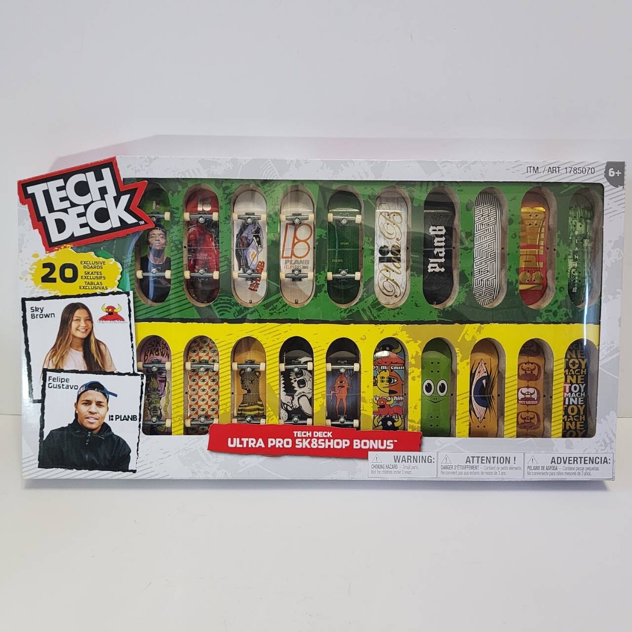 Tech Deck Ultra Pro Bonus 20-Pack Plan B Toy Machine Felipe Gustavo Sky Brown