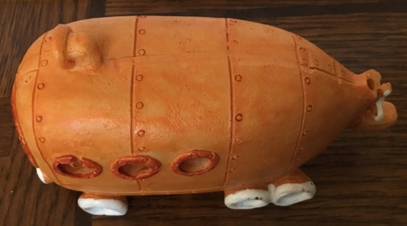 SpongeBob SquarePants Resin Bikini Bottom Bus for Aquarium Fish Tanks Orange