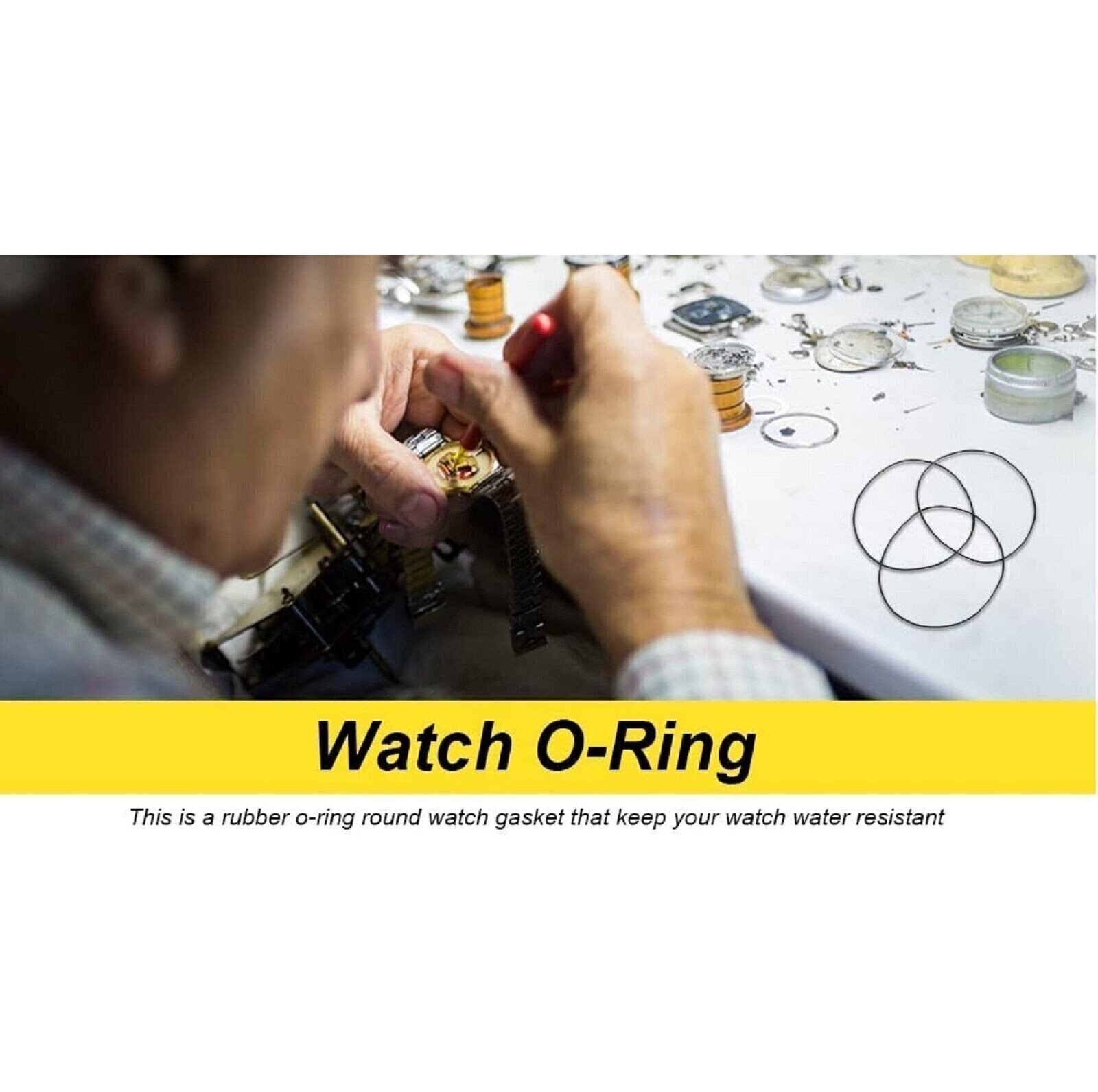 Rubber Watch Case Back O Ring Round Gasket 31mm-35mm Thick 0.7mm