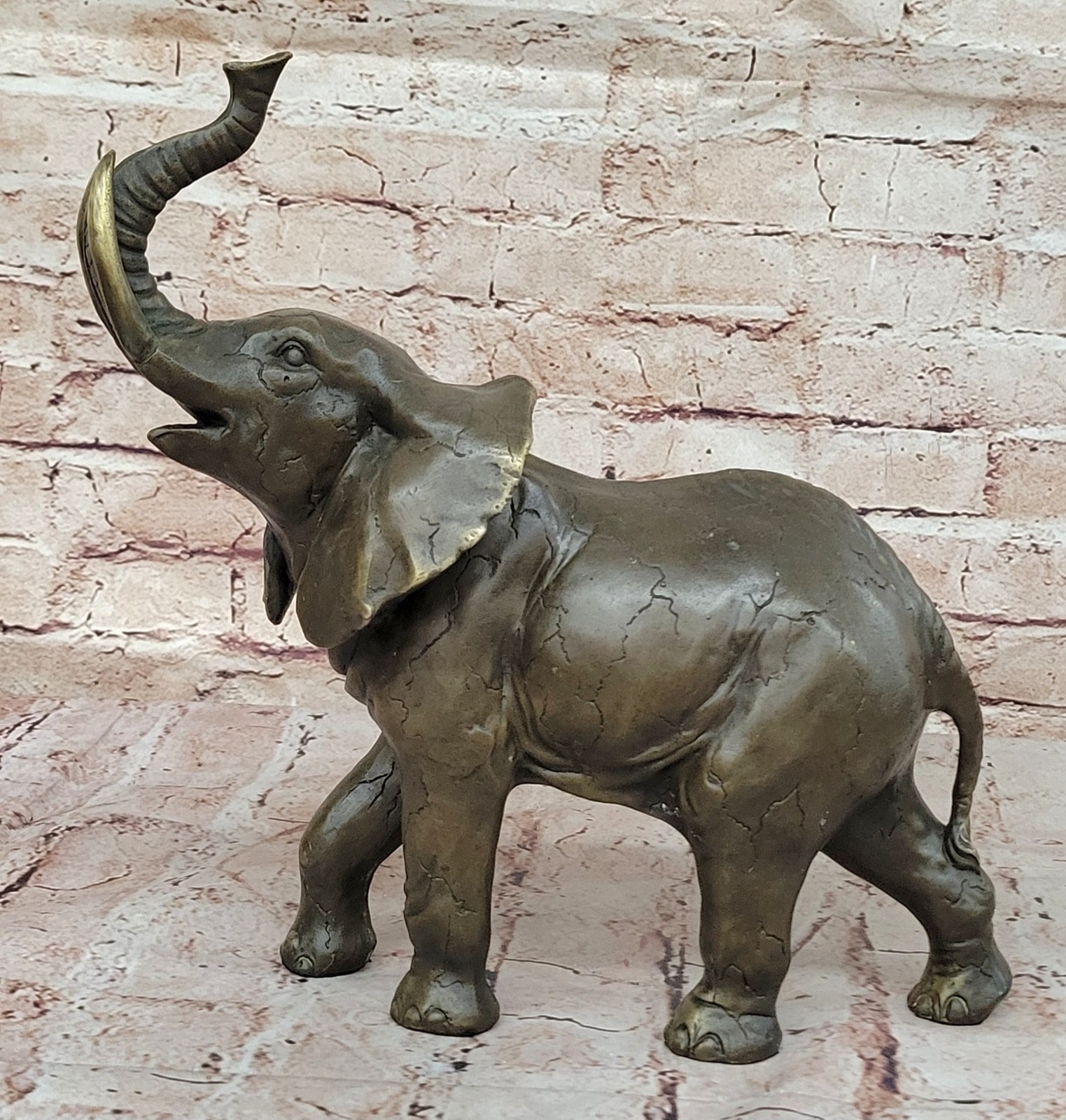 Elephant Hot Cast Bronze Metal Figurine Figure Lost Wax Sculpture Decor Art
