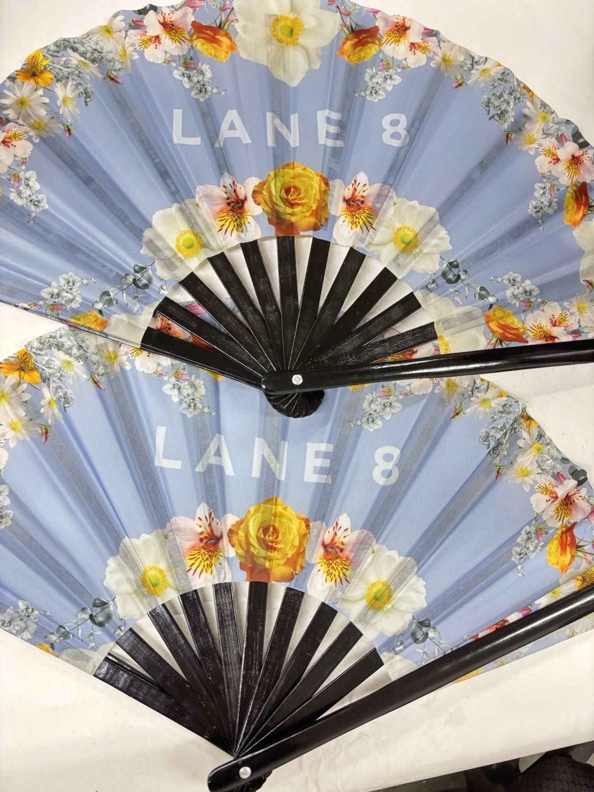 Lane 8 2024 Tour Floral Folding Hand Fans Lot of 2, New