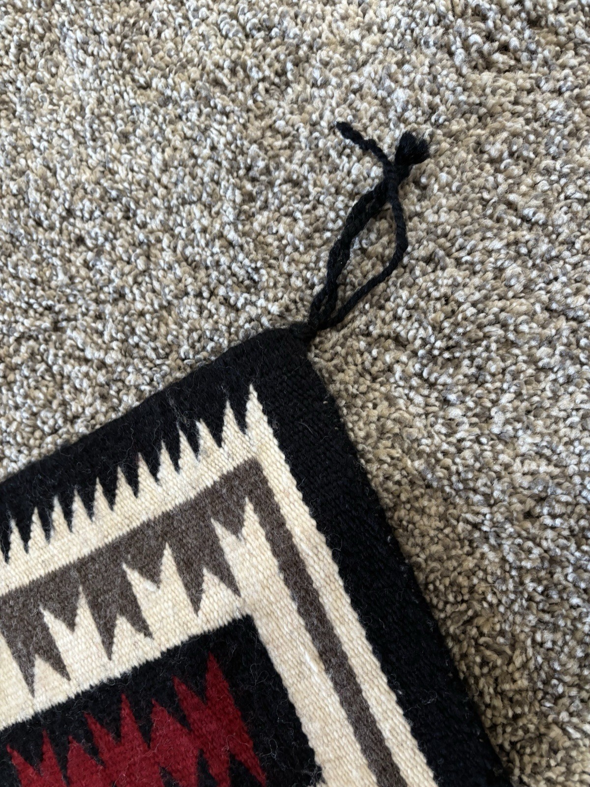 Vintage Navajo Rug Native American Indian Teec Nos Pos Storm pattern 38" X 25"