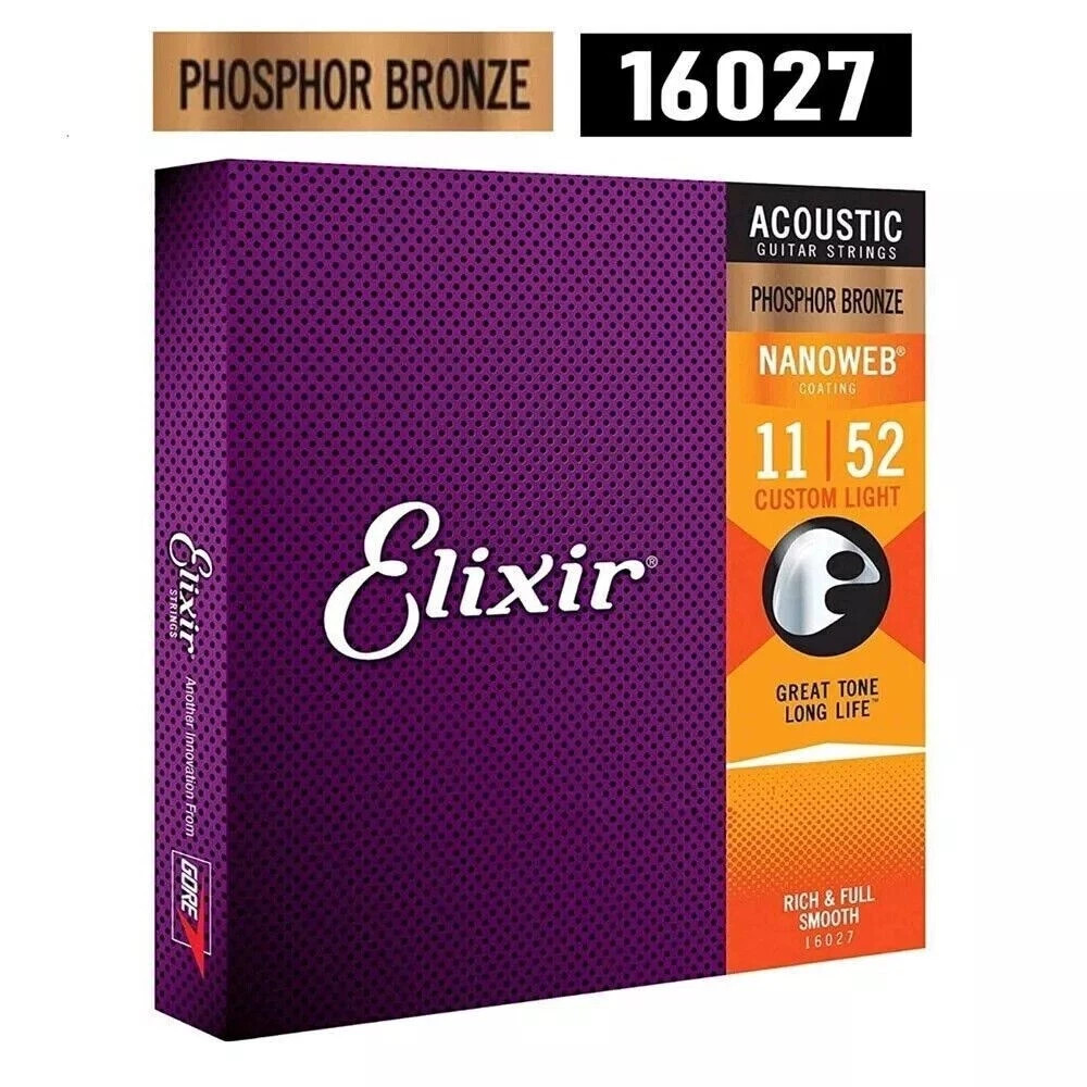Elixir Acoustic Guitar strings Phosphor Bronze 16027 (11-52)