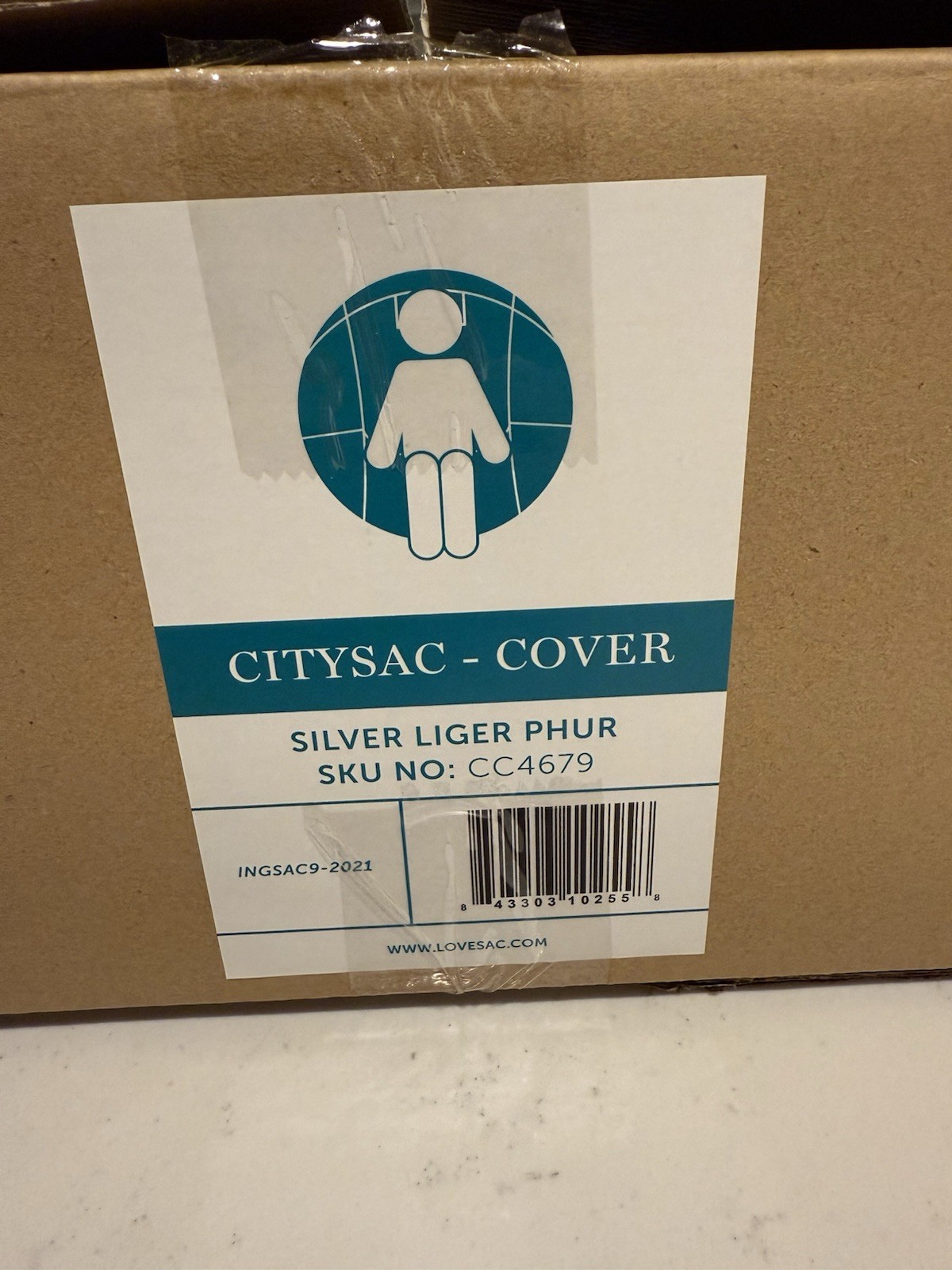 Lovesac CitySac Bean Bag Chair w/ Silver Liger Phur Cover – Free Shipping