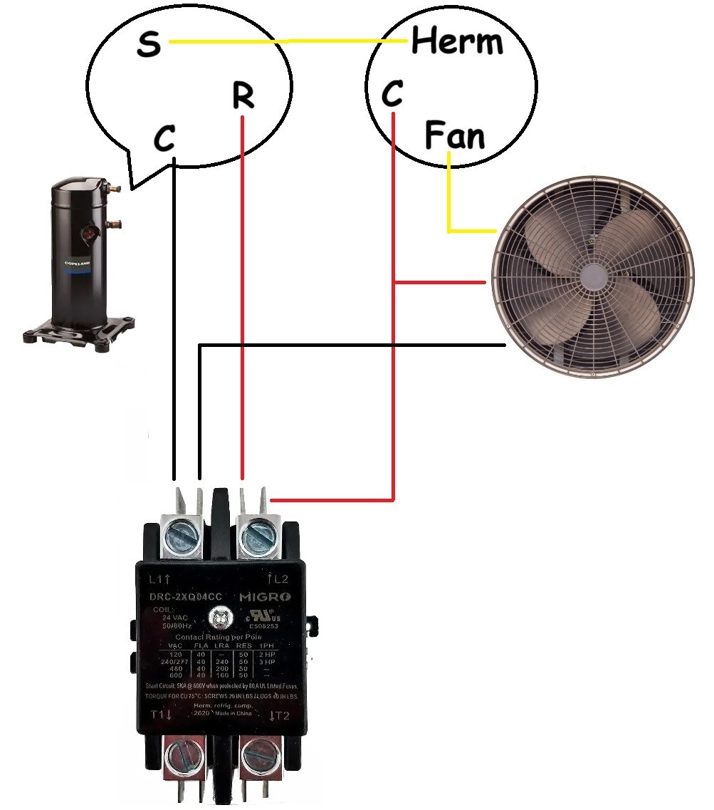 HVAC 45+5(uF/MFD) Dual Run/Start Capacitor for A/C Fan Motor and Compressor unit