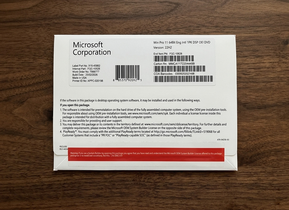 Windows 11 Pro 64-Bit DVD COA License New Sealed Pack- Fast Shipping