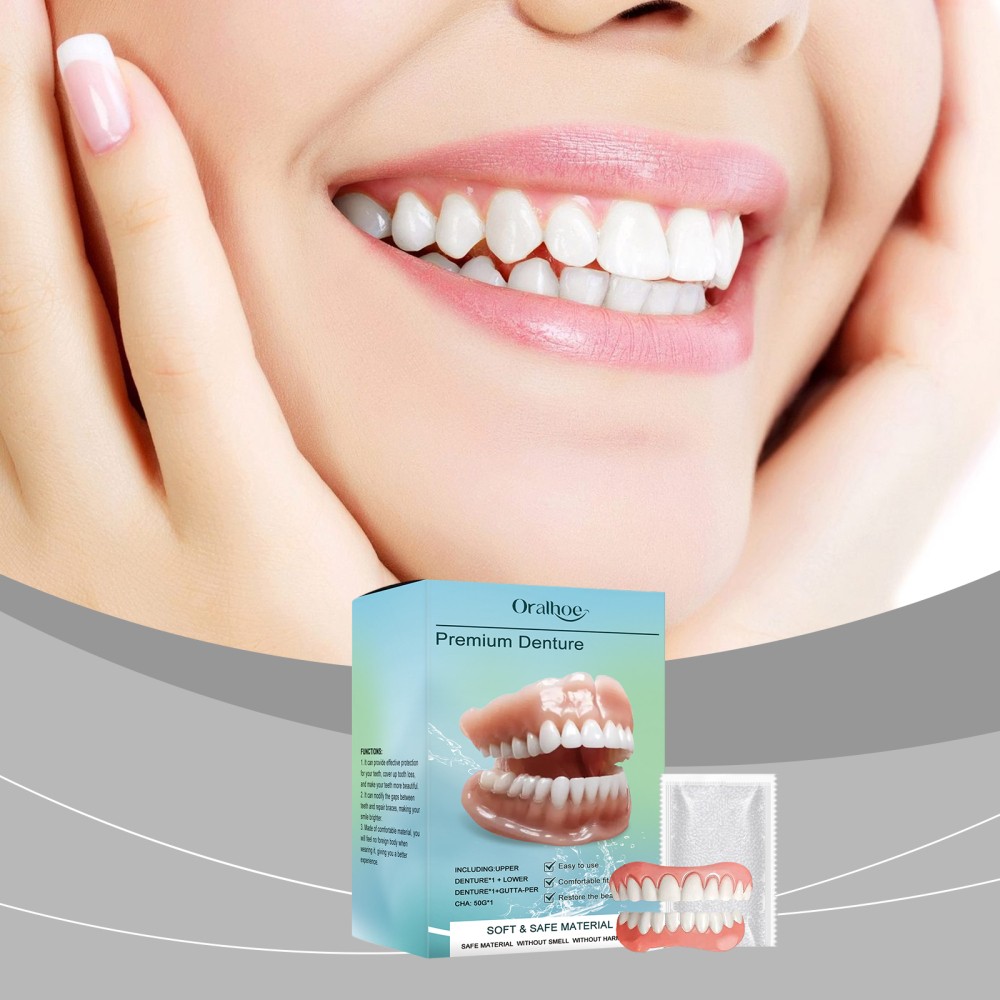 Moldable False Teeth, Veneers Teeth for Women and Men, Upper and Lower Match