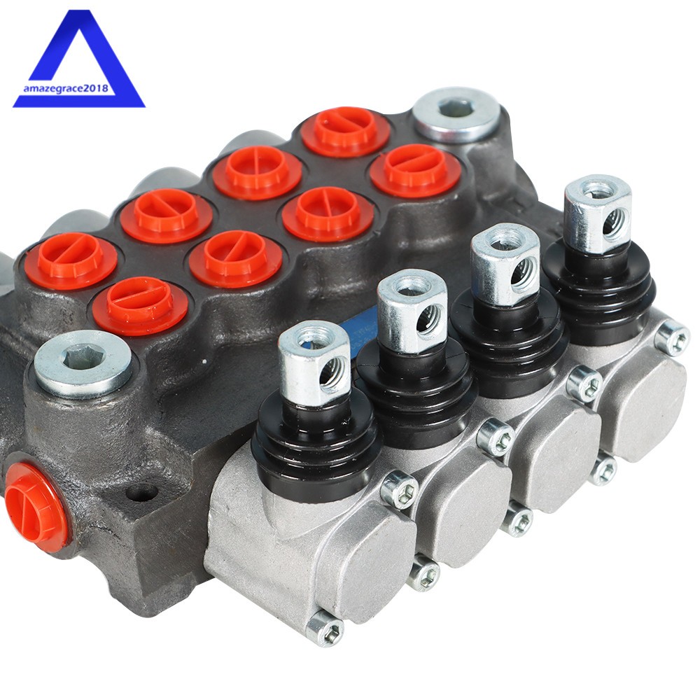 4 Spool Hydraulic Directional Control Valve 11gpm, Double Acting Cylinder BSPP