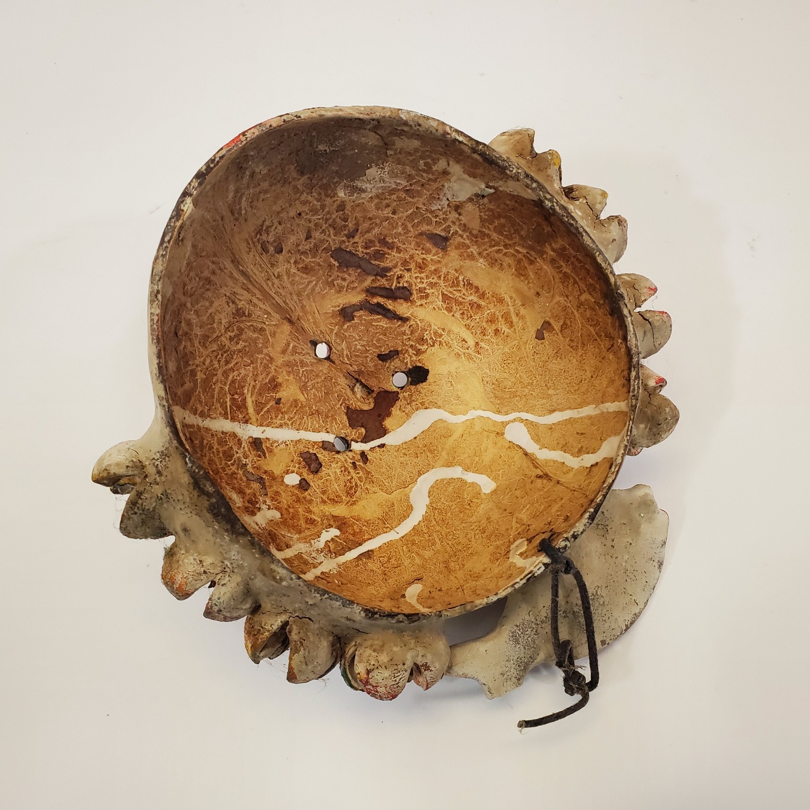 Vintage Lot of 3 Mexican Coconut Shell Folk Art Masks Guerrero Wall Decor